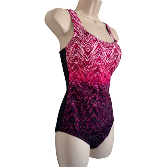 Swim Solutions One Piece Tummy Control Coral Size 10 Padded NWT - Picture 10 of 16